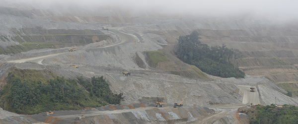 The Hidden Valley open-pit mine in mist