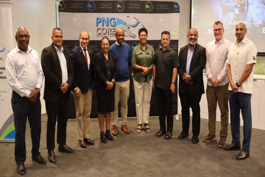 PNGCORE Councilors at the organization’s recent Annual General Meeting. (From Left to Right) Kepas Wali, Leon Buskens, Richard Kassman (Senior Vice President), Maygen Turliu, Anthony Smaré (President), Karo Maha-Lelai, Assik Tommy Tomscoll (Vice President), Stanley Komunt, Mark McMonagle, and Hitesh Lal. (Absent is Councilor John Lewins)