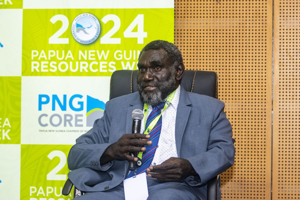 President of the ABG, Ishmael Toroama speaking at the 2024 PNG Resources Week at the University of PNG in Port Moresby in July of this year.