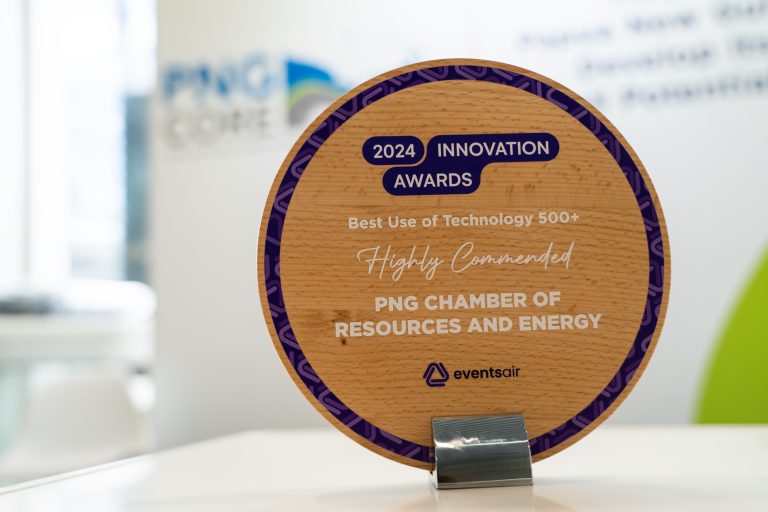 The Highly Commended Recognition in the Best Use of Technology (500+ category) Awardwon by PNGCORE at the 2024 EventsAir Innovation Award.
