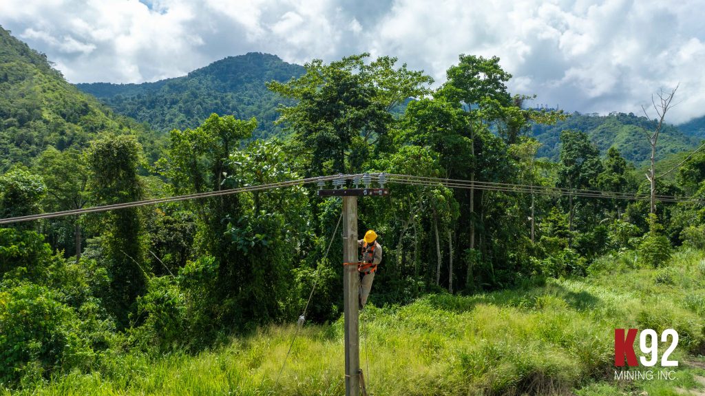 K92 is working actively to enhance their access to grid electricity at its operations to improve its emissions profile. Grid electricity, which is comprised of significant amounts of hydropower, is a cleaner alternative to diesel generators used at most mining operations in PNG.” (Pic supplied by K92 Mining Ltd).