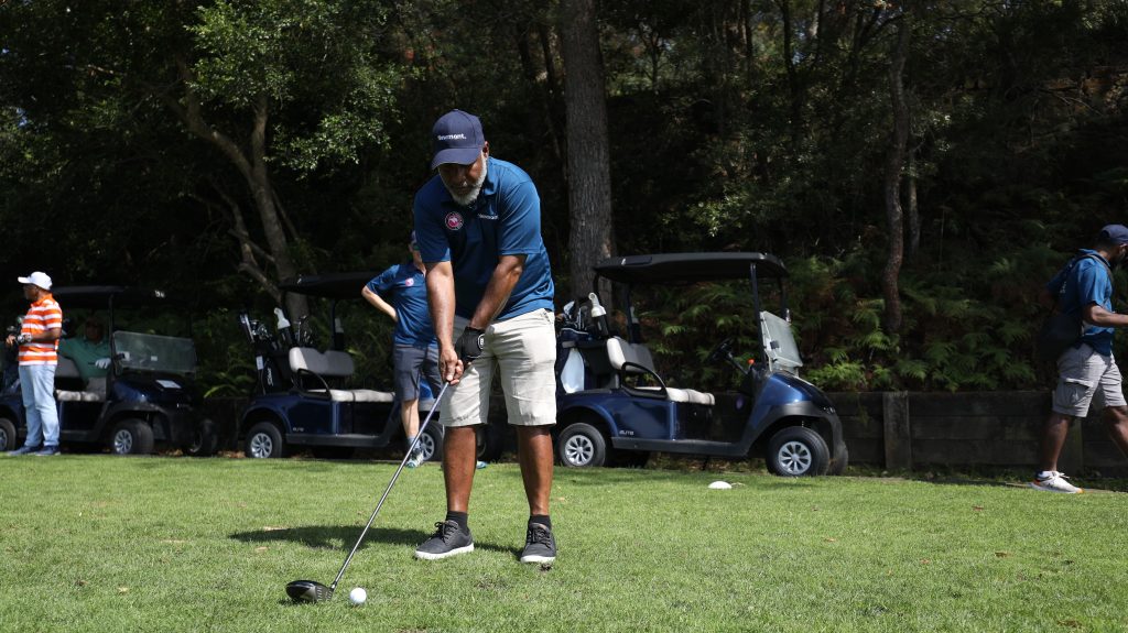 Principal Government Liaison for Newmont PNG, Joshua Kais in action at last year’s PNG Investment Week Charity Golf Challenge in Sydney, Australia.