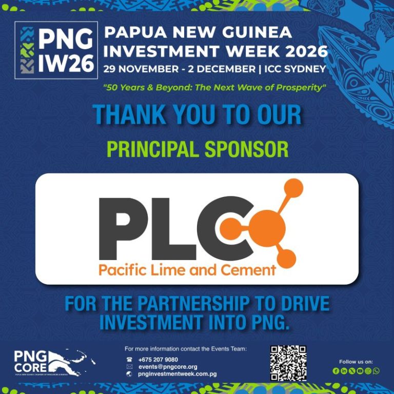 PNG Investment Week 2026 thanks Principal Sponsor Pacific Lime and Cement